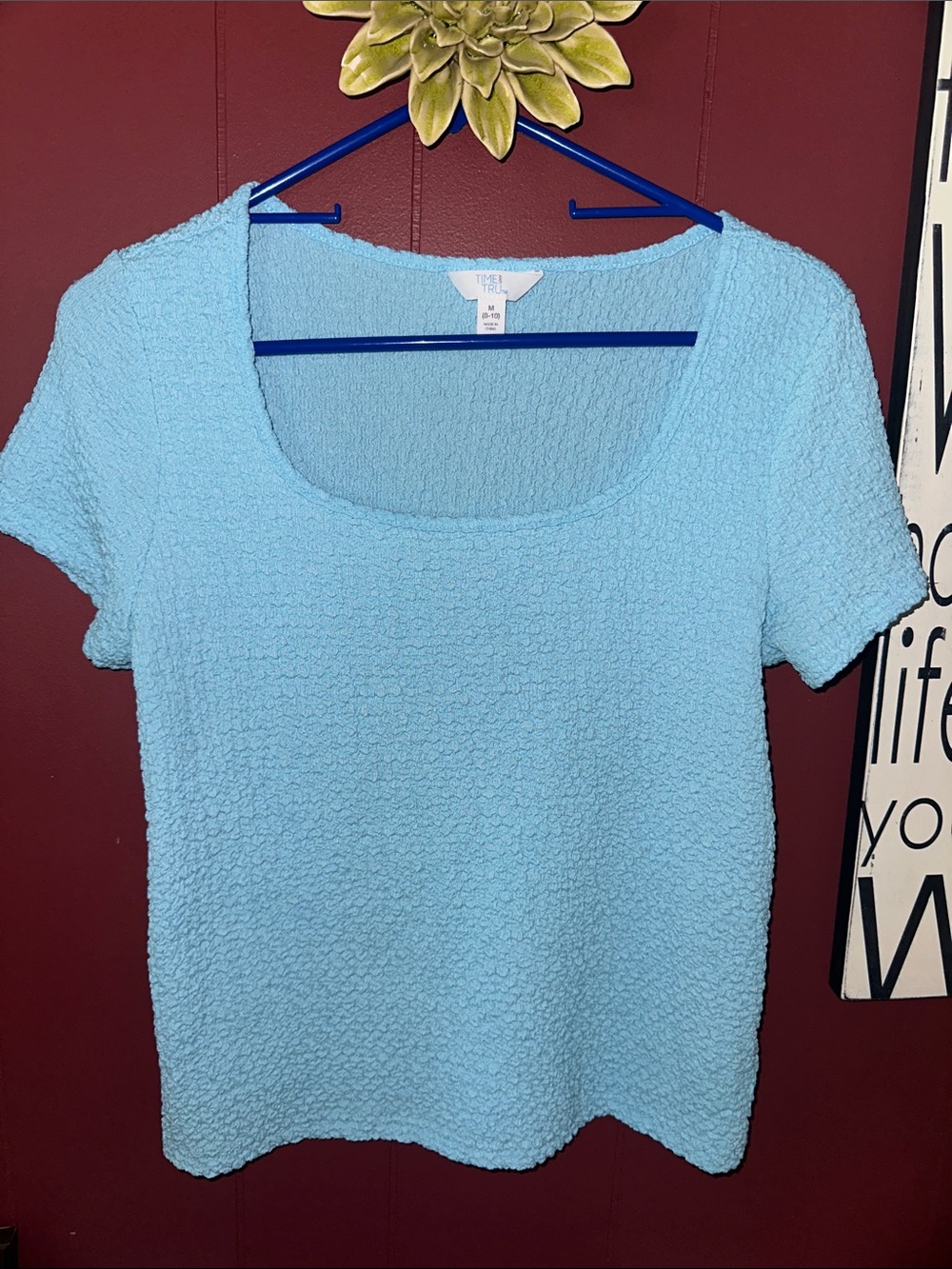 Time and Tru Textured Scoop Neck Top